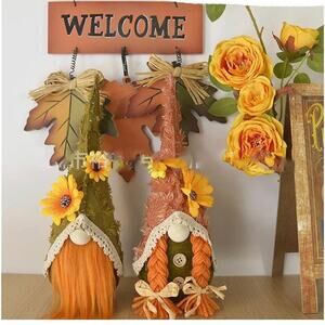 Harvest Gnome Handmade Faceless Doll Thanksgiving Gnome Plush Autumn Decoration‎